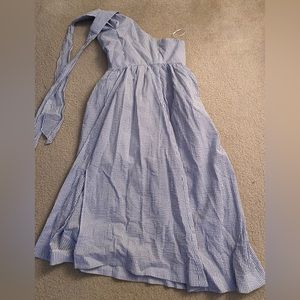 J Crew White and Blue Striped Dress